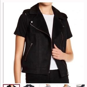 Philosophy Faux Leather Vest ~ Size Small ~ Black